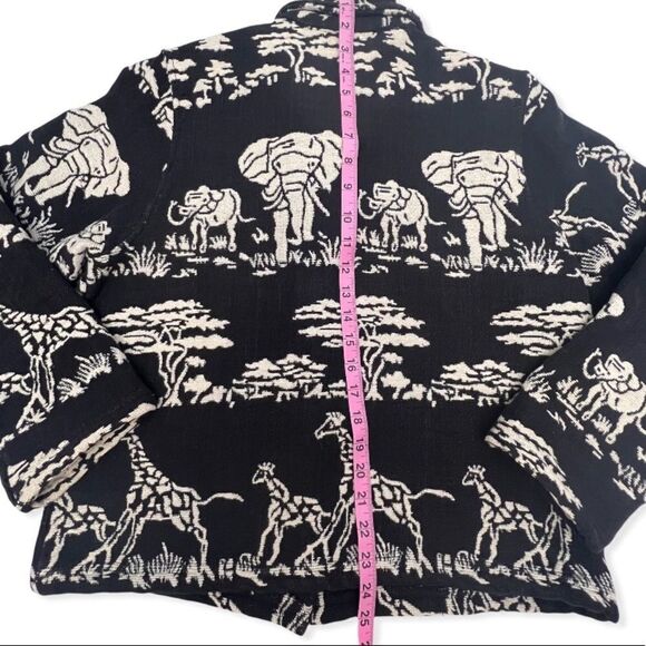 Vintage New Identity Elephant & Giraffe Safari Print Tapestry Jacket - Picture 11 of 13